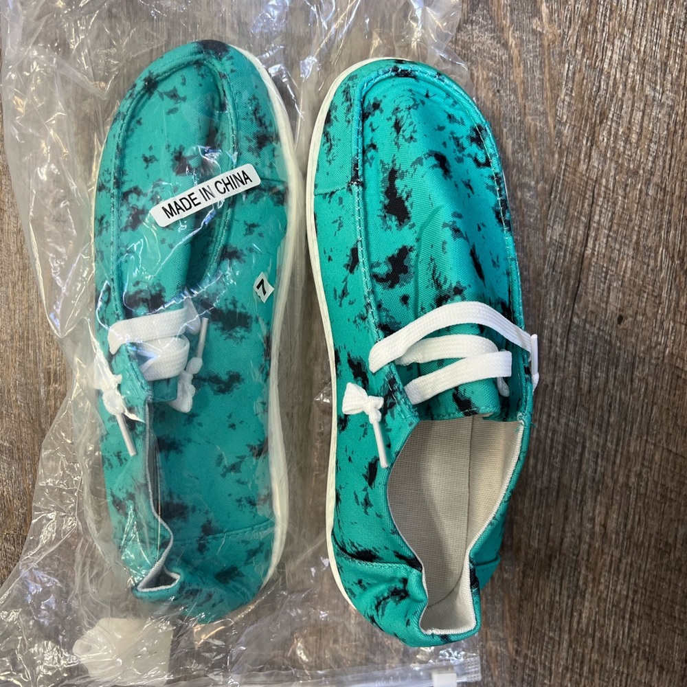 Teal n Black Shoes